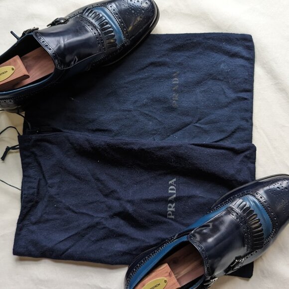 Prada Patent Leather Lasercut Accents Dress Loafers Size 8.5